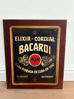 Vintage Bacardi Elixir Cordial Reclamebord Houten Frame, Verzamelen, Ophalen, Gebruikt, Reclamebord