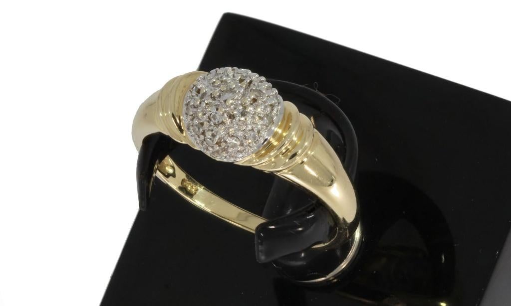 15 diamanten briljant 14k gouden luxe rozet dames ring fraai, 18 tot 19, Voordeelsieraden, Verzenden, Zo goed als nieuw