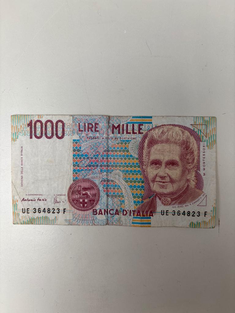 Lire 1000 biljet Italië, Postzegels en Munten, Bankbiljetten | Europa | Niet-Eurobiljetten, Ophalen of Verzenden, Italië, Los biljet