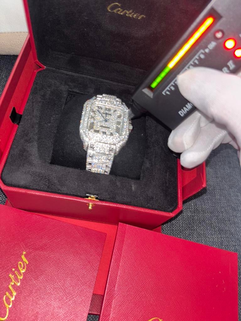 Cartier moissanite watch, Ophalen of Verzenden, Nieuw, Wit, Jongen of Meisje