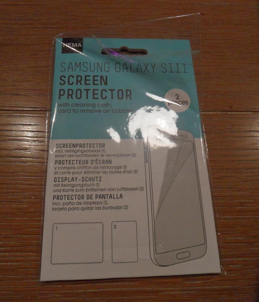 2x stuks Screen Protector voor Samsung Galaxy SIII, Ophalen of Verzenden, Nieuw, Overige typen, Samsung