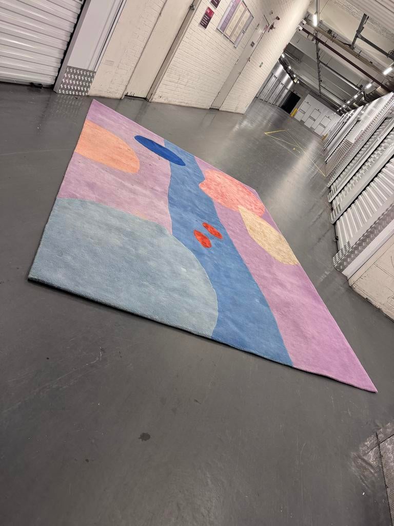 Kleurrijk zacht vloerkleed van Decor, Amsterdam, Gebruikt, Blauw, 150 tot 200 cm, 200 cm of meer
