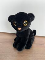 Zwarte panther knuffel met gouden glitter ogen, Ophalen of Verzenden