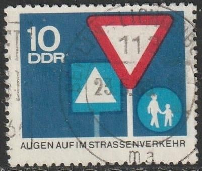 DDR 1966 1169 Verkeersborden, Gest, Ophalen of Verzenden, DDR, Gestempeld