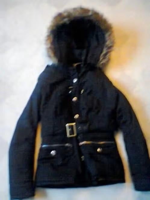 Al Piro Zwarte Winterjas Maat 36 Met Capuchon, Zwart, Maat 36 (S), Gedragen, Al Piro