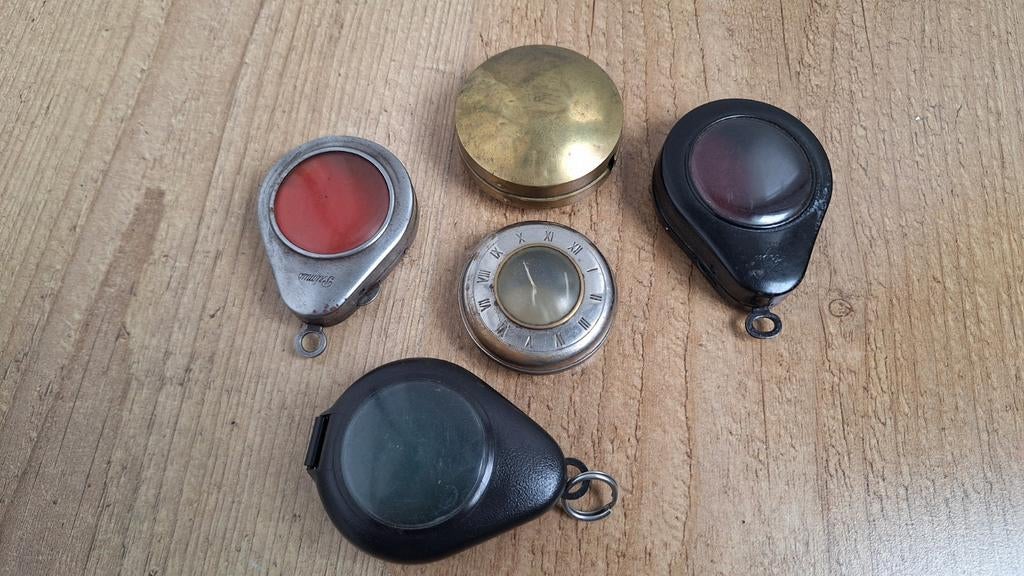 5 oude zakhorloge kastjes, zie foto's, Ophalen of Verzenden