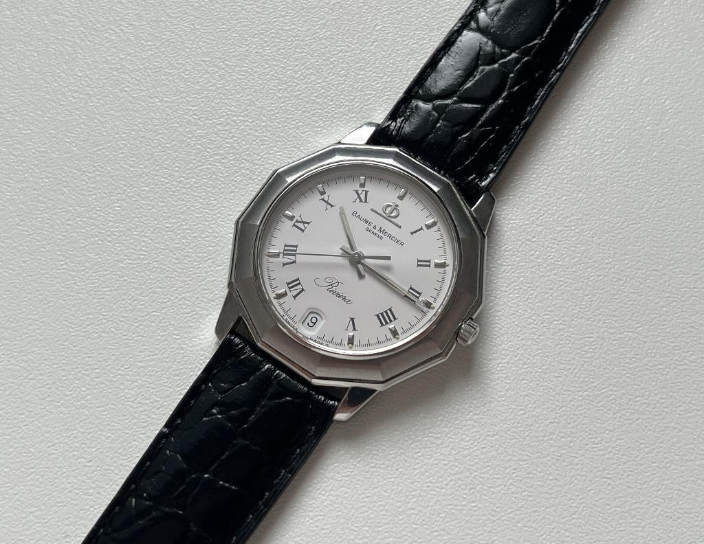 Baume & Mercier Riviera ref. 5131.001.2 (full set), Overige merken, Staal, Polshorloge, Ophalen of Verzenden