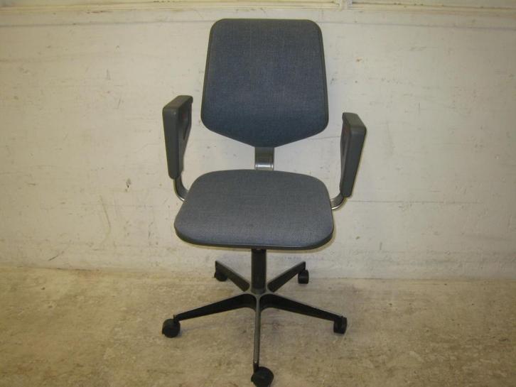 Retro Gispen bureaustoel met lichtblauwe stof, Huis en Inrichting, Bureaus, Gebruikt