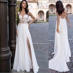 Nieuwe trouwjurk Livia met split €749 34 36 38 40 42 44, Ophalen, Nieuw, Wit, Trouwjurk