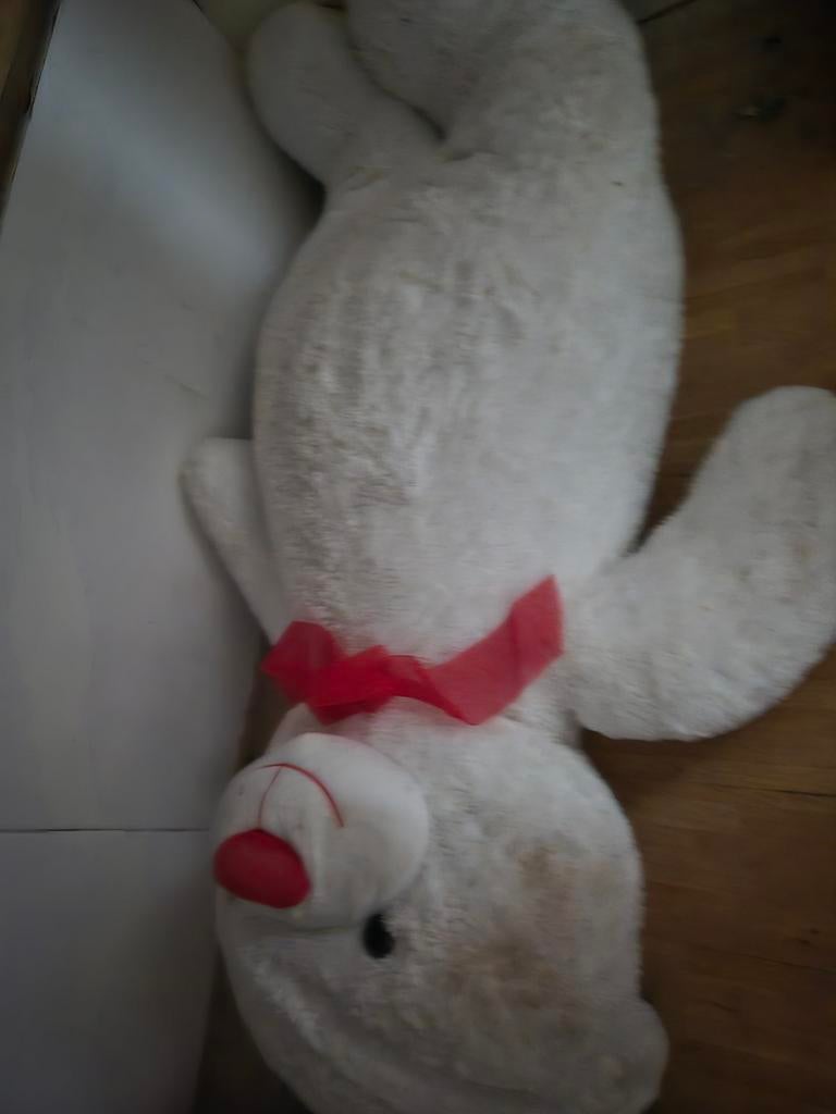 Grote witte knuffelbeer met rode strik, Ophalen, Overige merken, Overige karakters, Beer