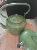 Groene emaille ketel en fluitketel, Antiek en Kunst, Antiek | Emaille, Ophalen of Verzenden