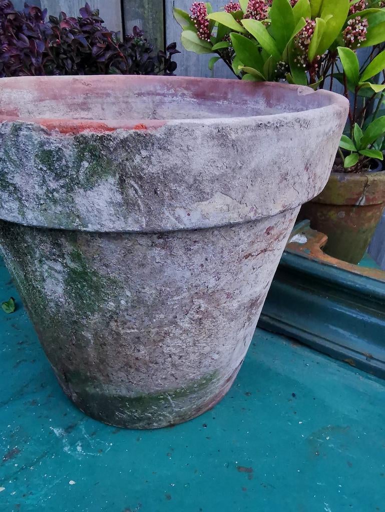 Terracotta potten Grotere maten vintage tot oud, Steen, Gebruikt, ., Rond