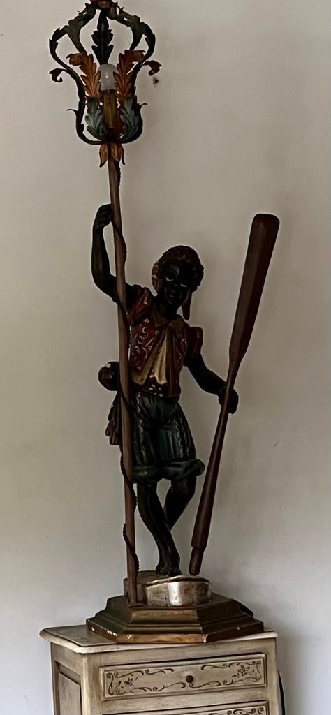 Moorlamp - Unieke Vloerlamp met Figuur, Antiek en Kunst, Ophalen