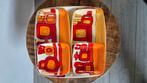 Set van 5 Retro Vintage Serveerschalen - Oranje/Rood, Ophalen of Verzenden