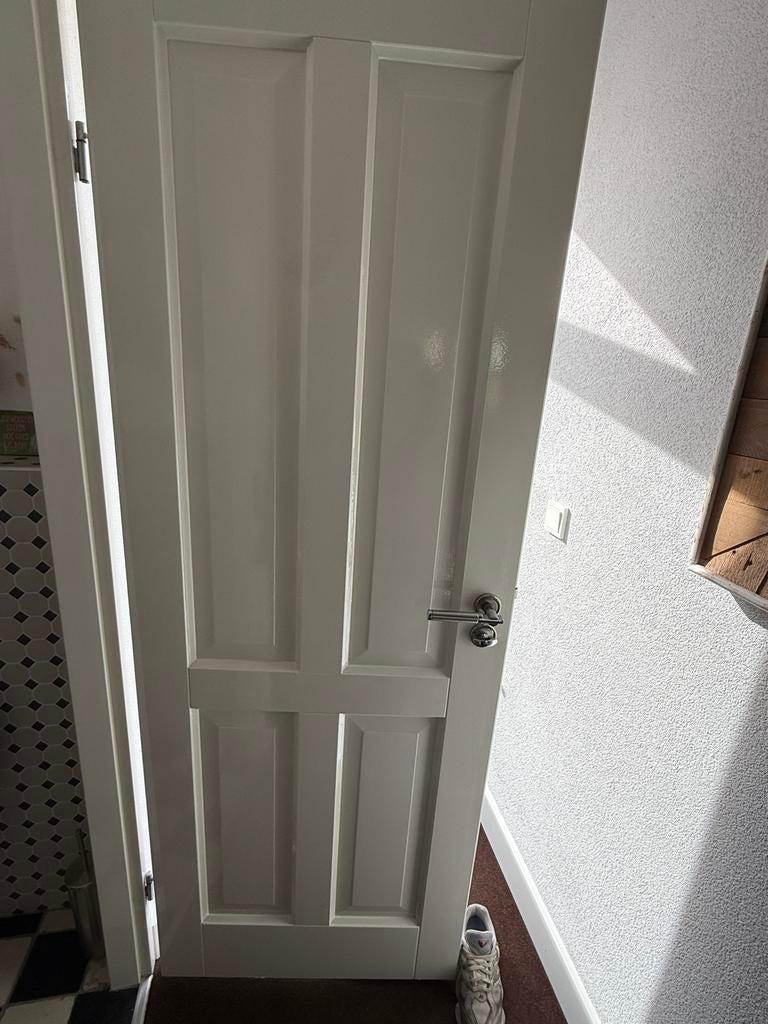 5 Binnendeuren 2x met glas en 3x paneel opdek, Doe-het-zelf en Verbouw, Deuren en Horren, Ophalen, Gebruikt, 80 tot 100 cm, Binnendeur