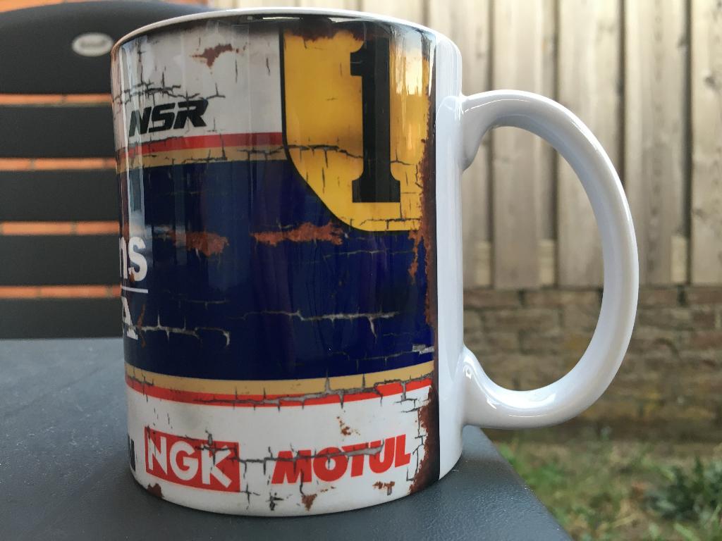 ✅ Eddie Lawson Rothmans Honda mok Vintage olie Motorsport, Ophalen of Verzenden, Nieuw, Motoren