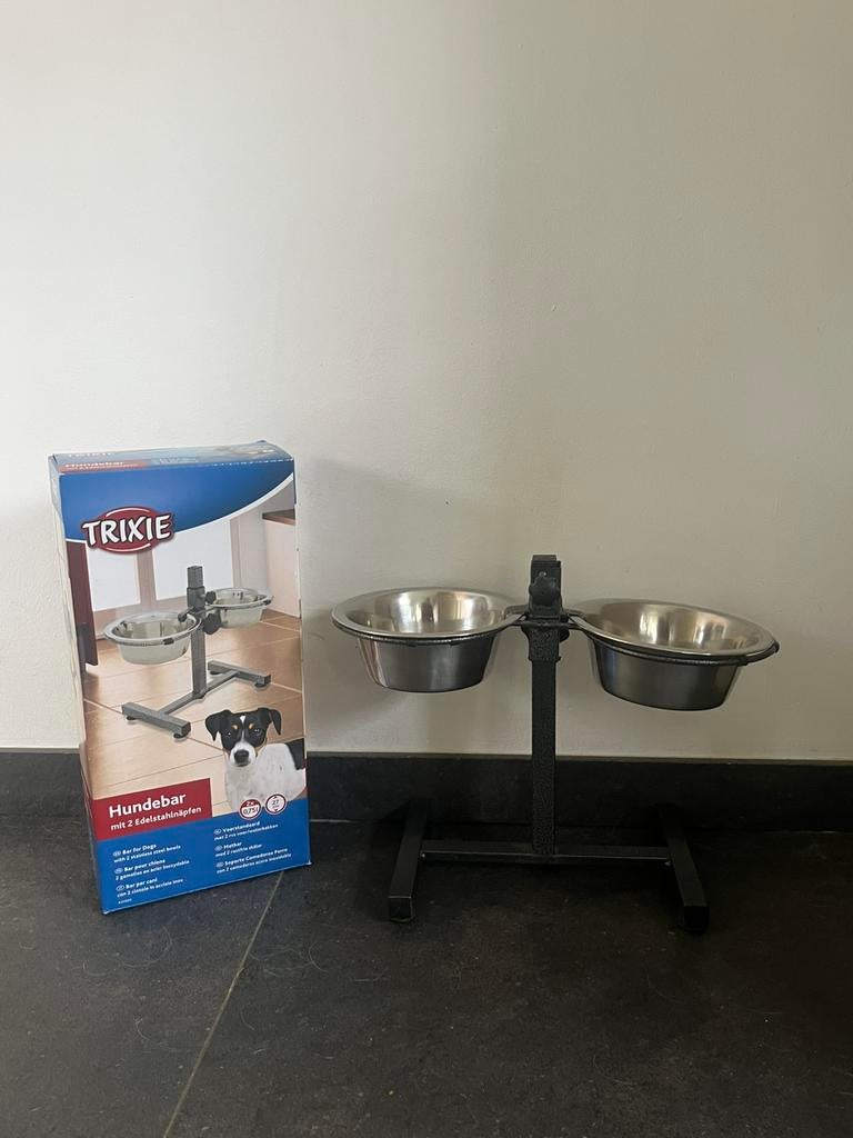Voerbak op standaard Trixie voor pup en/of kleine hond, Dieren en Toebehoren, Hondenvoerbakken en Drinkbakken, Zo goed als nieuw