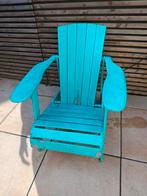 Adirondack stoel - Turquoise houten tuinstoel, Ophalen, Gebruikt, Hout