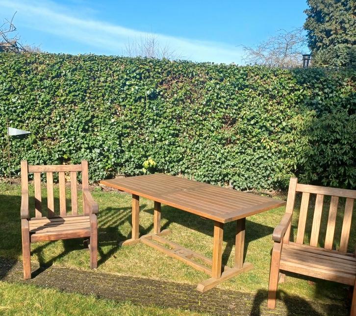 Teakhouten tuinset, Tuin en Terras, Tuinstoelen, Teakhout, Ophalen