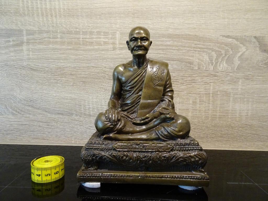 Mooi bronzen Thaise monnik, Gebruikt, ., Ophalen of Verzenden, .