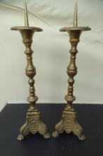 2 Antieke koperen kandelaars, Ophalen, Koper