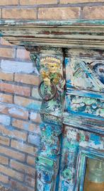 Shabby/Houtsnijwerk/Boho/Vitrinekast/Kast/India Ibiza style, Ophalen of Verzenden