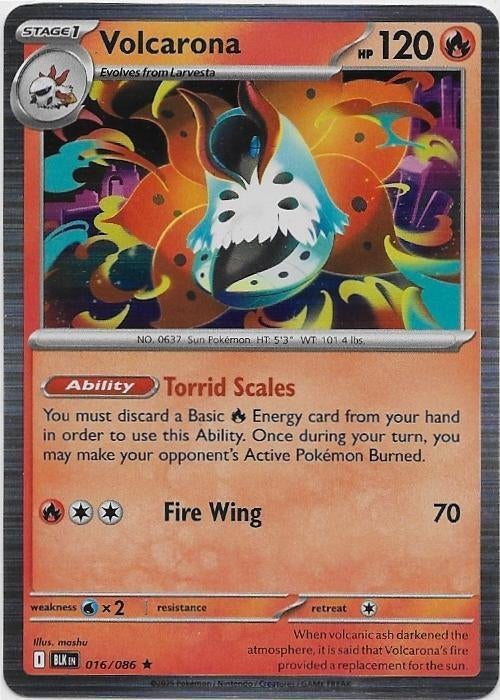 Black Bolt,  Volcarona [holo] 16/86, Verzenden, Nieuw, Losse kaart