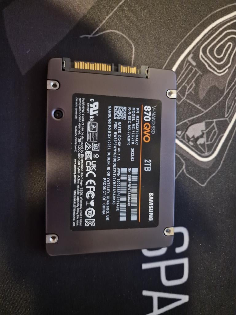 2TB samsung QVO 100% crystaldisk, Computers en Software, Harde schijven, Intern, 2TB, Verzenden, Zo goed als nieuw