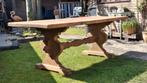 Eiken licht vergrijsde kloostertafel eettafel 215x82.2x76 h., Eikenhout, 200 cm of meer, Zo goed als nieuw, Vijf personen of meer