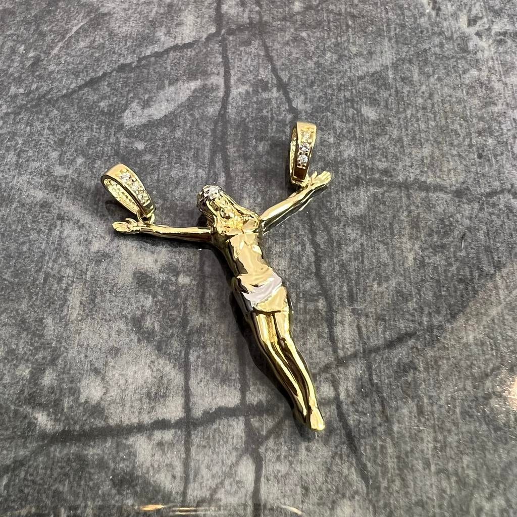 14 karaat gouden jezus kruis hanger, Ophalen of Verzenden, Nieuw, Goud, Kruis of Symbool