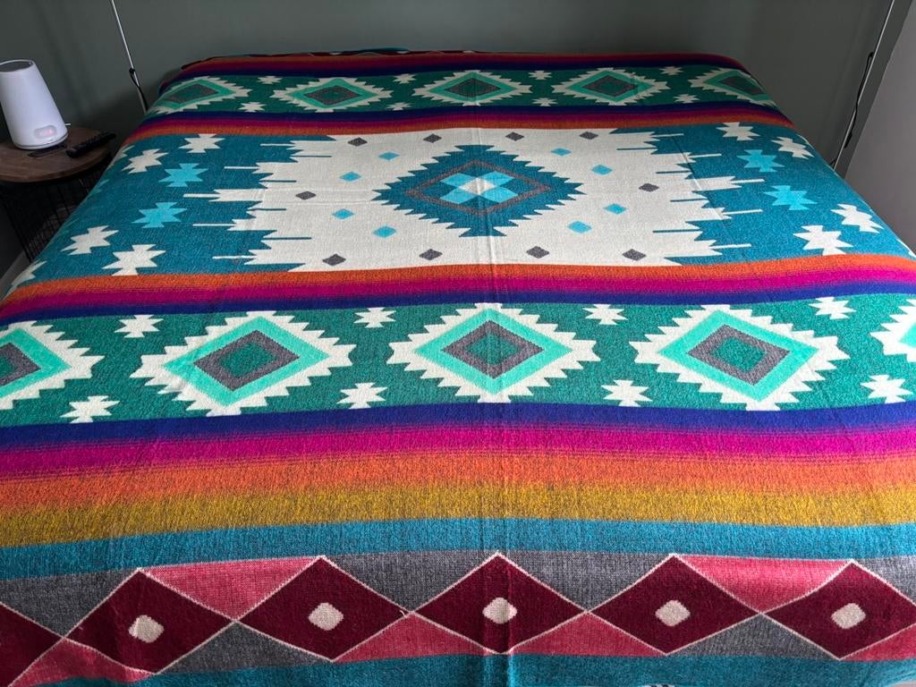 ALPACA WOL nieuw deken sprei kleed plaid ruit boho design, Ophalen of Verzenden, Nieuw