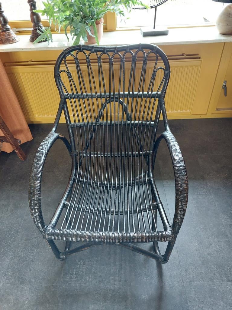 Rotan stoel, Ophalen of Verzenden, Gebruikt, Bruin, Eén