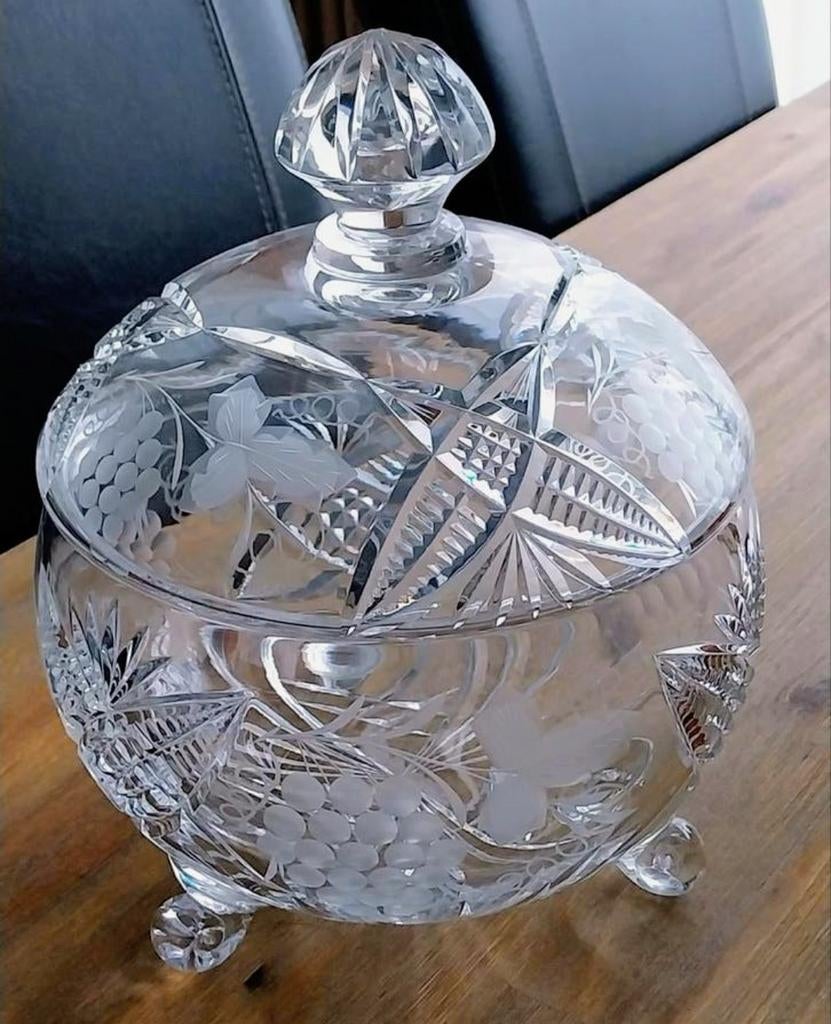 Groot glazen punch bowl, Ophalen of Verzenden, Zo goed als nieuw, Glas, Pot, Bus of Blik