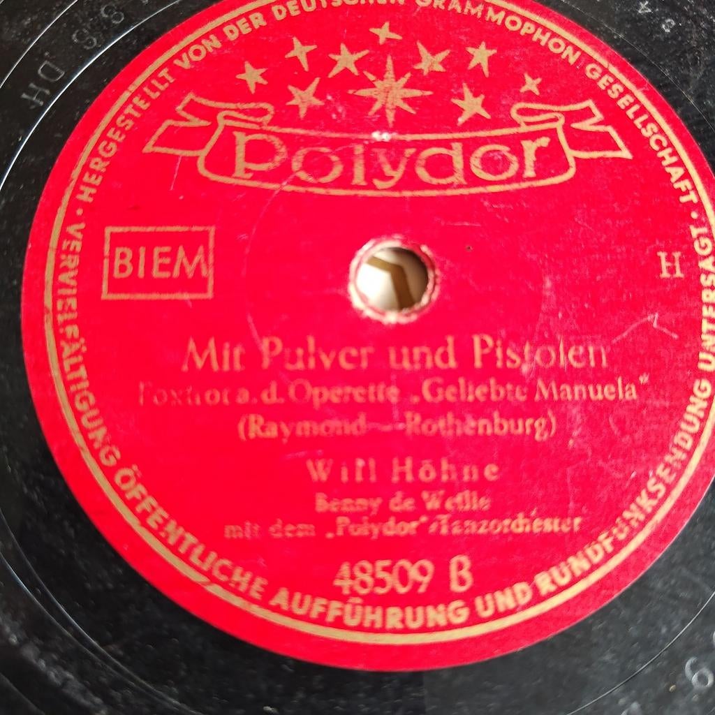 Polydor Schellakplaat: Will Höhne - Mit Pulver und Pistolen, Ophalen of Verzenden, Gebruikt, 10 inch