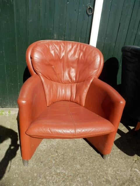 Bruin leren Leolux excaliber fauteuil, Ophalen, Gebruikt, Bruin, Leer