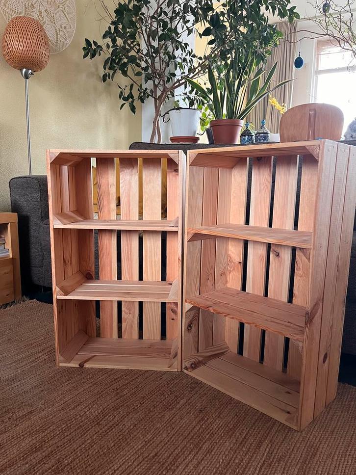 Vijf houten kastjes van Kistenkoning, Huis en Inrichting, Kasten | Overige, Zo goed als nieuw, Ophalen