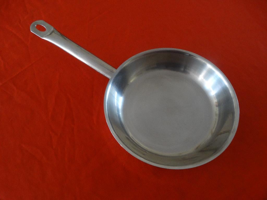 Sigg koekenpan diam 24 cm RVS inductie, Huis en Inrichting, Keuken | Potten en Pannen, Gebruikt, Inductieplaat, Ophalen of Verzenden