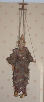 Grote Marionet pop uit Birma tribal handgemaakt, Verzenden