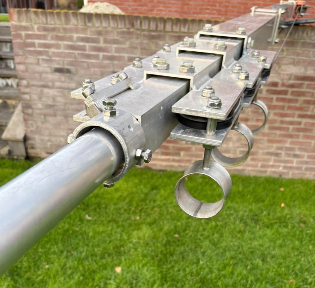 4x6 Aluminium Mast Dubbel getrokken, Ophalen, 6 meter of meer, Aluminium, Zo goed als nieuw