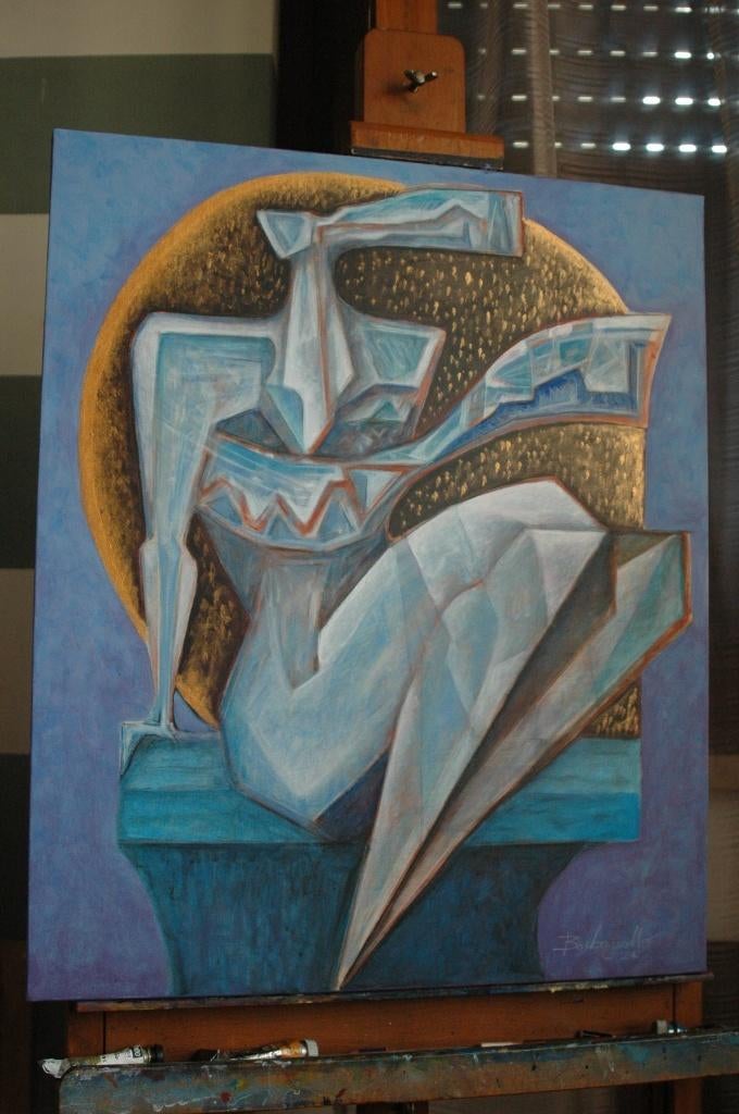 Origineel schilderij Barbagallo "Brezza" 6050 cm, 2024, Antiek en Kunst, Kunst | Schilderijen | Abstract, Ophalen of Verzenden