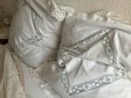 Set donzen kussens met antieke kussenslopen, Ophalen of Verzenden, Zo goed als nieuw