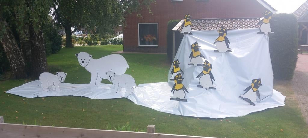 Noord en zuidpool straatversiering, Hobby en Vrije tijd, Feestartikelen, Gebruikt, Versiering, Fantasy, Ophalen of Verzenden