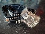 Zwarte strass riem met grote gesp - Feestelijk/Western, 3 tot 5 cm, Zwart, Heupriem, Ophalen of Verzenden