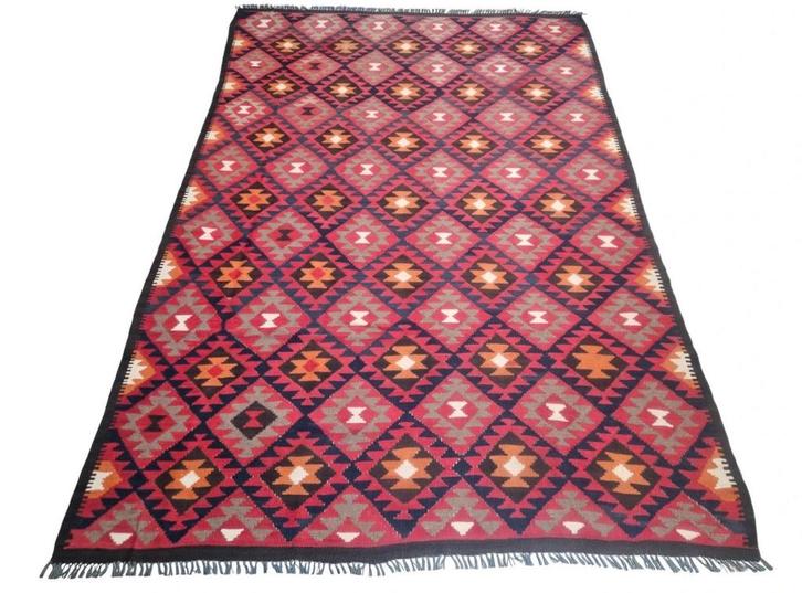 Handgeknoopt oosterse Kelim Maimane Afghanistan 204x300cm, Huis en Inrichting, Stoffering | Tapijten en Kleden, Gebruikt, 200 cm of meer