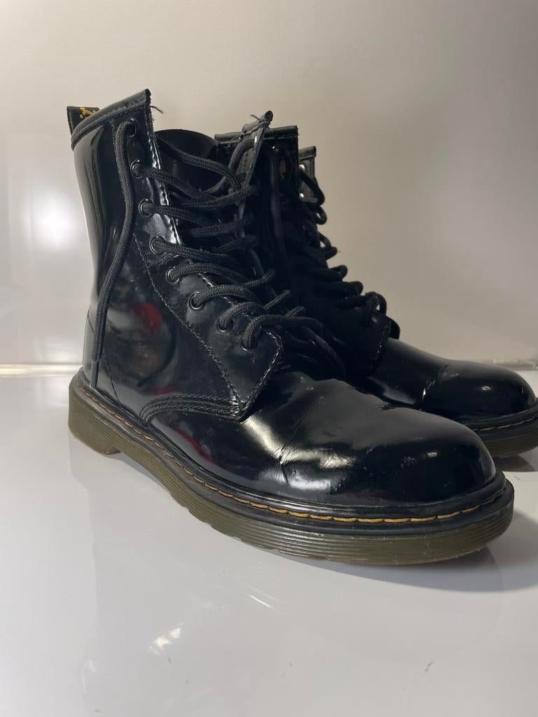 Dr.Martens 1460 Black Gloss Leather Classic Lace Up Boots 37, Zwart, Lage of Enkellaarzen, Ophalen of Verzenden, Zo goed als nieuw