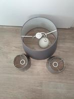 Set lampenkappen grijs – groot + 2 kleine, Huis en Inrichting, Lampen | Lampenkappen, Ophalen, Gebruikt, 25 tot 50 cm, Rond