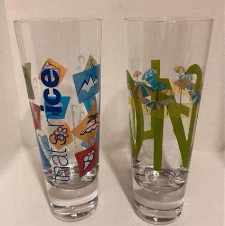 Twee glazen met verzwaarde voet van Ritzenhoff. Hoogte 18, Verzamelen, Glas en Borrelglaasjes, Zo goed als nieuw, Overige typen