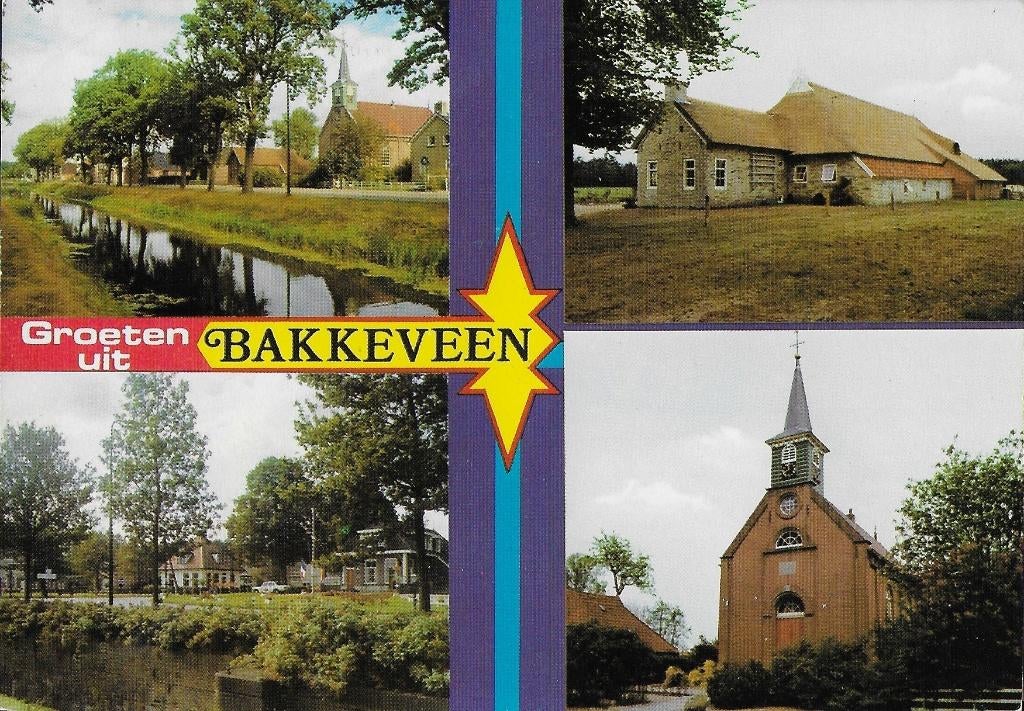 B389 Gelopen ansichtkaart groeten uit bakkeveen, Ophalen of Verzenden, 1980 tot heden, Gelopen