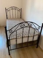 Mooi stalen ledikant, Ophalen, 90 cm, Eenpersoons, Bruin