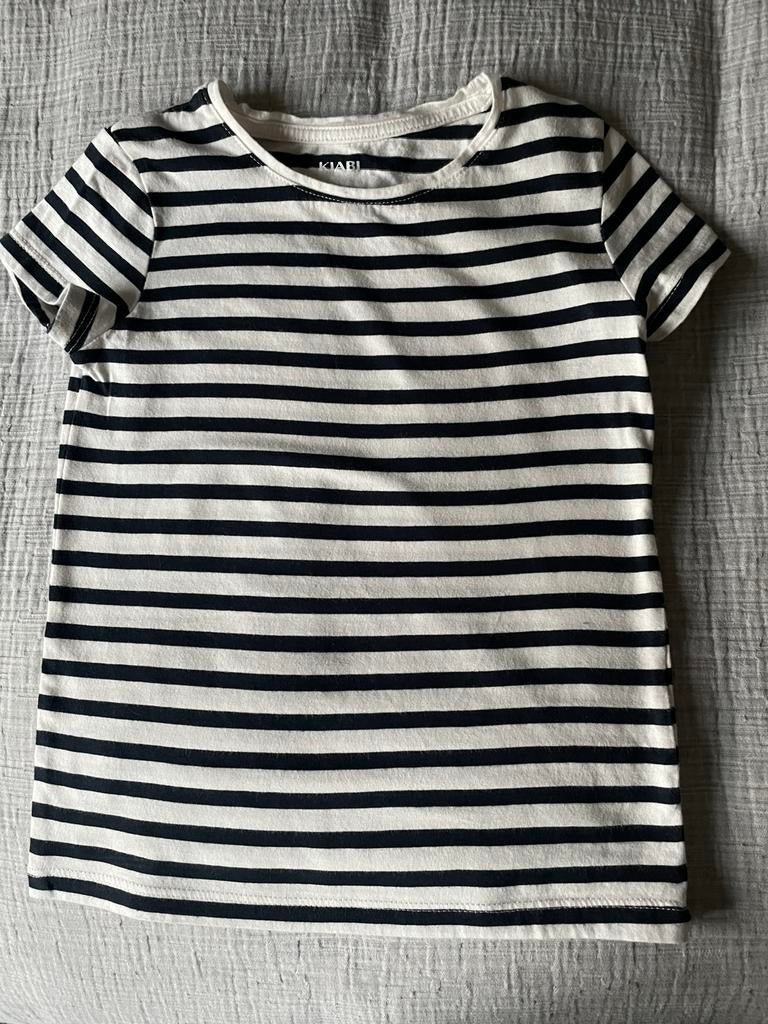 Kiabi marine/wit streepjes t.shirt maat 104, Kinderen en Baby's, Kinderkleding | Maat 104, Ophalen of Verzenden, Zo goed als nieuw